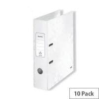 Leitz 180 WOW Lever Arch File A4 80mm White (Pack of 10) 1005001