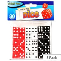 Clever Kidz 16mm Dice Pack of 30 - Small Dice for Games and Educational Activities