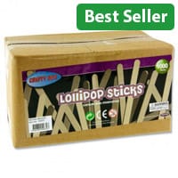 Crafty Bitz Natural Lollipop Sticks Pack of 1000 - Ideal for Crafting Projects