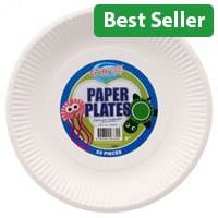 Crafty Bitz Paper Plates 9-inch Pack of 50 - Great for Parties & Crafts