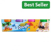 World Of Colour Play Dough with Mould Lid 4x140g Pots - Creative Fun for All Ages