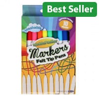 World of Colour Washable Markers Box of 10 - Bright and Easy-to-Clean Art Pens