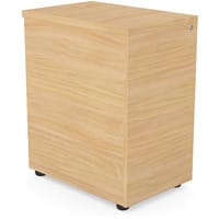 Surface Wooden Desk High Pedestal with 2 Stationary and 1 Filing Drawer - H725xW400xD600 - Beech