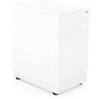 Surface Wooden Desk High Pedestal with 2 Stationary and 1 Filing Drawer - H725xW400xD600 - White