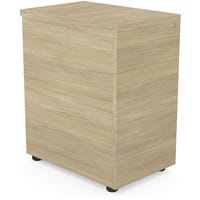 Surface Wooden Desk High Pedestal with 2 Stationary and 1 Filing Drawer - H725xW400xD600 - Urban Oak
