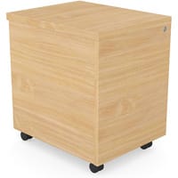 Surface Wooden Mobile Pedestal with 3 Drawer - H546xW402xD500 - Beech