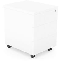 Surface Wooden Mobile Pedestal with 3 Drawer - H546xW402xD500 - White
