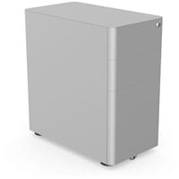 Moda L Metal Pedestal with 2 Stationary and 1 Filling Drawer - D535xH580xW300mm - Silver