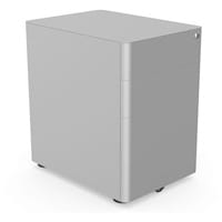 Moda L Metal Pedestal with 2 Stationary and 1 Filling Drawer - D535xH580xW390mm - Silver
