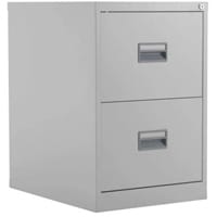 Steel 2 Drawer Filing Cabinet Grey