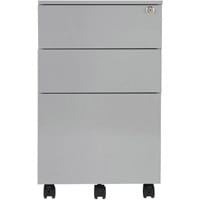Under Desk Steel Pedestal 3 Drawers Silver
