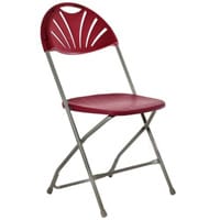 Titan Linking Fan Back Folding Chair Burgundy