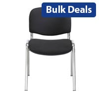 Multi Purpose Stacking Chair Black Fabric & Chrome Frame