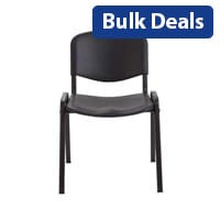 Multi Purpose Stacking Chair Black Poly & Black Frame