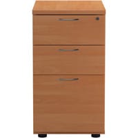 Essentials Desk High 3 Drawer Pedestal 600 Deep Beech