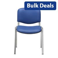 Multi Purpose Stacking Chair Blue Vinyl & Chrome Frame