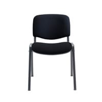 Multi Purpose Stacking Chair Black Fabric & Black Metal Frame