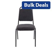 Banqueting Stacking Chair Charcoal Fabric & Black Frame