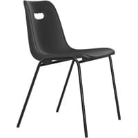 Viki Canteen Stacking Chair in Black Color and Black Frame