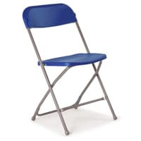 Flat Back Folding Chair - Blue, Portable and Space-Saving