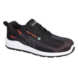 Portwest FC06 Eco Fly Composite Trainer S1PS SR FO Black/Red Size 37