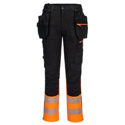 Portwest DX457 DX4 Hi-Vis Class 1 Craft Trousers Orange/Black Size 48