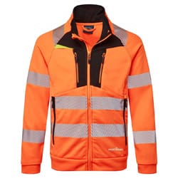 Portwest DX477 DX4 Hi-Vis Funnel Neck Zipped Sweatshirt Orange/Black Size 4XL