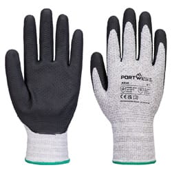Portwest A312 Grip 13 Nitrile Diamond Knit Glove (Pk12) Grey/Black Size L