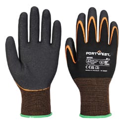 Portwest AP35 Grip 15 Nitrile Double Palm Glove Black/Orange Size L