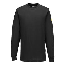 Portwest AS22 Anti-Static ESD T-Shirt L/S Black Size M