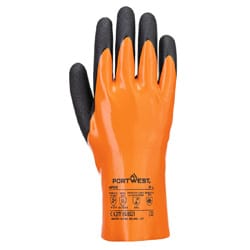 Portwest AP36 Grip 15 Nitrile Double Gauntlet Orange/Black Size M