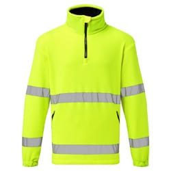 Portwest F302 Hi-Vis 1/2 Zip Fleece Yellow Size M