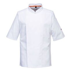 Portwest C746 Stretch Mesh Air Pro Short Sleeve Chef Jacket White Size M