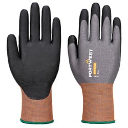 Portwest CT21 CT Cut C21 Nitrile Glove Grey/Black Size S