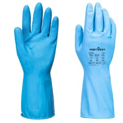 Portwest AP76 FD Chemical B Latex Light Gauntlet (Pk12) Blue Size S