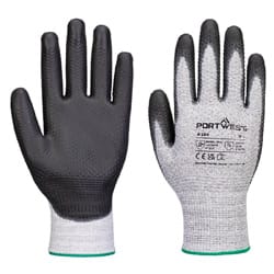 Portwest A124 Grip 13 PU Diamond Knit Glove (Pk12) Grey/Black Size S