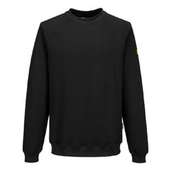 Portwest AS24 Anti-Static ESD Sweatshirt Black Size XXL