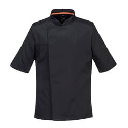 Portwest C738 Mesh Air Pro Chef Jacket S/S Black Size XXS