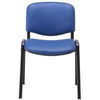 Multi Purpose Stacking Chair Blue Vinyl & Black Metal Frame