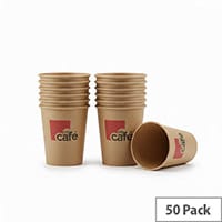 MyCafe Kraft 12oz Single Wall Hot Cups, Pack of 50 – Disposable Coffee Cups (MYC12082)