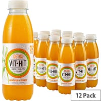 Vit-Hit Detox Mandarin and Orange Bottles 500ml (Pack of 12) VIT3D