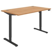 Core Electric Single Motor Height Adjustable Sit Stand Desk 1400 x 800 Norwegian Beech Top and Black frame 5 Year Warranty