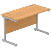 Core Office Rectangular Desk 1200mmX600mm Norwegian Beech With Single Cantilever Silver Frame