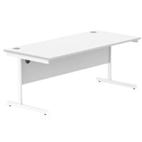 Core Office Rectangular Desk 1800mmX800mm Arctic White With Single Cantilever White Frame