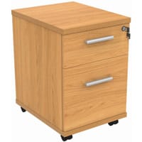 Core 2 Drawer Under Desk Mobile Pedestal Norwegian Beech