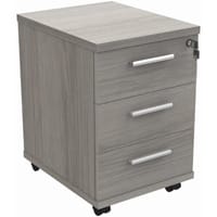 Core 3 Drawer Under Desk Mobile Pedestal Alaskan Grey Oak