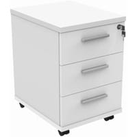 Core 3 Drawer Under Desk Mobile Pedestal Arctic White