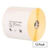 Zebra Z-Perform 1000T White Thermal Transfer Labels 38 x 25mm Permanent Adhesive - 880003-025D - 2580 Labels per Roll Pack of 12