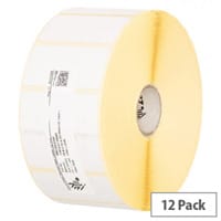 Zebra Z-Select 2000D 76 x 51mm White Direct Thermal Labels Permanent Adhesive - 800263-205 - 1370 Labels per Roll Pack of 12