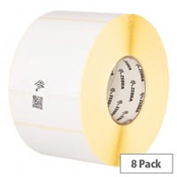 Zebra Z-Select 2000T White Thermal Transfer Labels 51 x 25mm - 3007201-T - 2580 Labels per Roll Pack of 8
